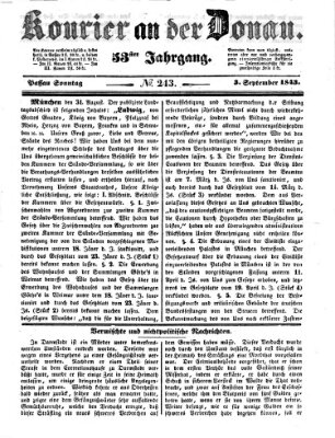 Kourier an der Donau (Donau-Zeitung) Sonntag 3. September 1843