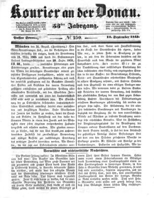 Kourier an der Donau (Donau-Zeitung) Sonntag 10. September 1843