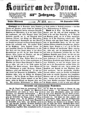 Kourier an der Donau (Donau-Zeitung) Mittwoch 13. September 1843