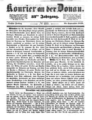 Kourier an der Donau (Donau-Zeitung) Freitag 15. September 1843