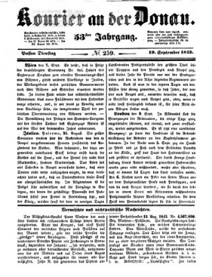 Kourier an der Donau (Donau-Zeitung) Dienstag 19. September 1843