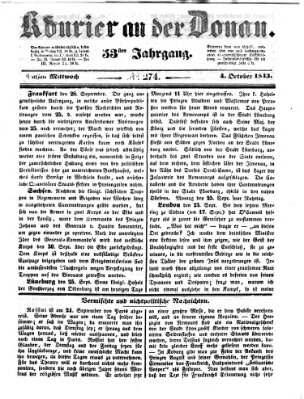 Kourier an der Donau (Donau-Zeitung) Mittwoch 4. Oktober 1843