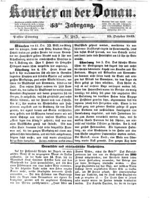 Kourier an der Donau (Donau-Zeitung) Sonntag 15. Oktober 1843