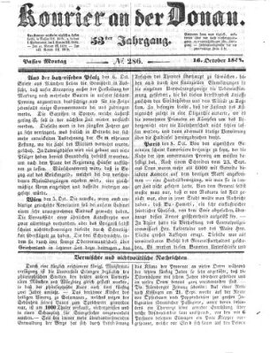 Kourier an der Donau (Donau-Zeitung) Montag 16. Oktober 1843