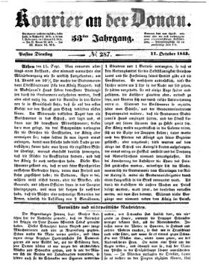 Kourier an der Donau (Donau-Zeitung) Dienstag 17. Oktober 1843