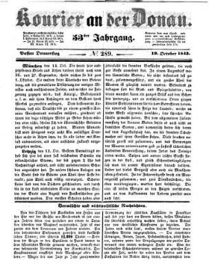 Kourier an der Donau (Donau-Zeitung) Donnerstag 19. Oktober 1843