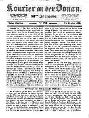 Kourier an der Donau (Donau-Zeitung) Samstag 21. Oktober 1843