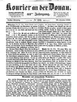 Kourier an der Donau (Donau-Zeitung) Sonntag 22. Oktober 1843