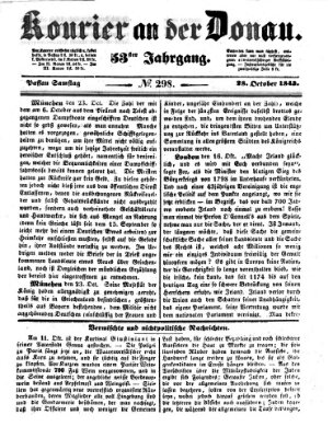 Kourier an der Donau (Donau-Zeitung) Samstag 28. Oktober 1843