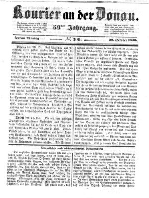 Kourier an der Donau (Donau-Zeitung) Montag 30. Oktober 1843