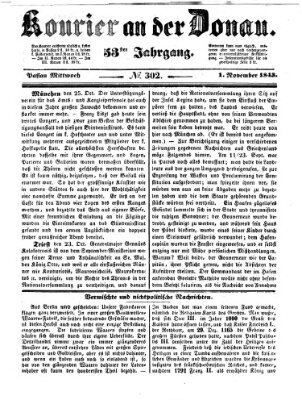 Kourier an der Donau (Donau-Zeitung) Mittwoch 1. November 1843