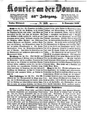 Kourier an der Donau (Donau-Zeitung) Mittwoch 8. November 1843