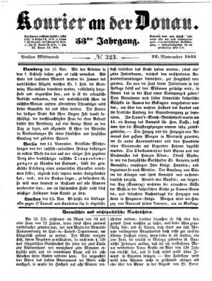 Kourier an der Donau (Donau-Zeitung) Mittwoch 22. November 1843