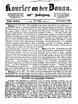 Kourier an der Donau (Donau-Zeitung) Samstag 2. Dezember 1843