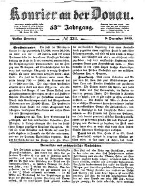 Kourier an der Donau (Donau-Zeitung) Sonntag 3. Dezember 1843