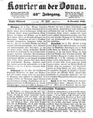 Kourier an der Donau (Donau-Zeitung) Mittwoch 6. Dezember 1843