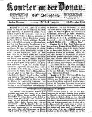 Kourier an der Donau (Donau-Zeitung) Montag 11. Dezember 1843