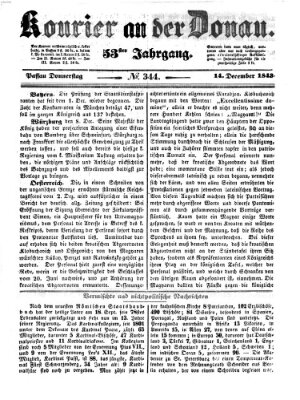 Kourier an der Donau (Donau-Zeitung) Donnerstag 14. Dezember 1843