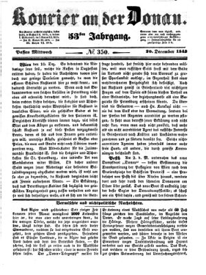 Kourier an der Donau (Donau-Zeitung) Mittwoch 20. Dezember 1843