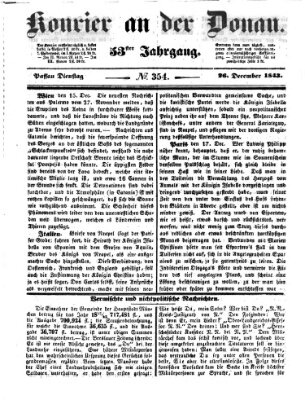 Kourier an der Donau (Donau-Zeitung) Dienstag 26. Dezember 1843