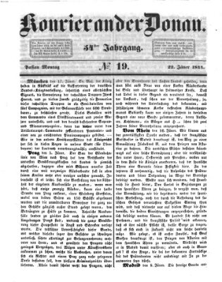 Kourier an der Donau (Donau-Zeitung) Montag 22. Januar 1844