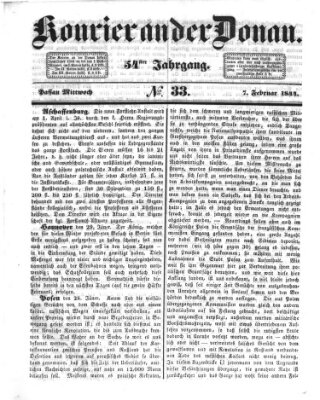 Kourier an der Donau (Donau-Zeitung) Mittwoch 7. Februar 1844