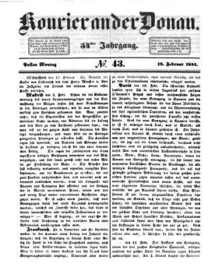 Kourier an der Donau (Donau-Zeitung) Montag 19. Februar 1844