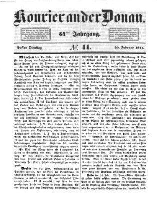 Kourier an der Donau (Donau-Zeitung) Dienstag 20. Februar 1844