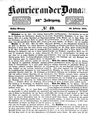 Kourier an der Donau (Donau-Zeitung) Montag 26. Februar 1844