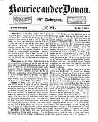 Kourier an der Donau (Donau-Zeitung) Mittwoch 3. April 1844