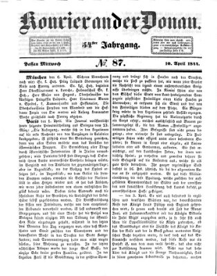 Kourier an der Donau (Donau-Zeitung) Mittwoch 10. April 1844