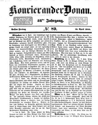 Kourier an der Donau (Donau-Zeitung) Freitag 12. April 1844