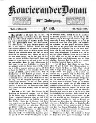 Kourier an der Donau (Donau-Zeitung) Mittwoch 24. April 1844