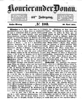 Kourier an der Donau (Donau-Zeitung) Montag 29. April 1844