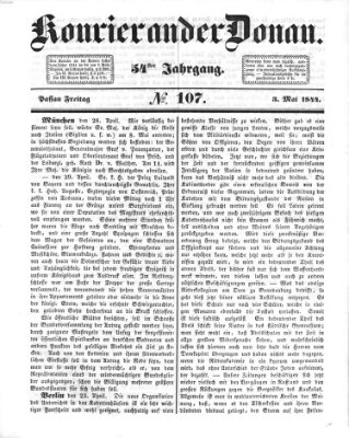 Kourier an der Donau (Donau-Zeitung) Freitag 3. Mai 1844