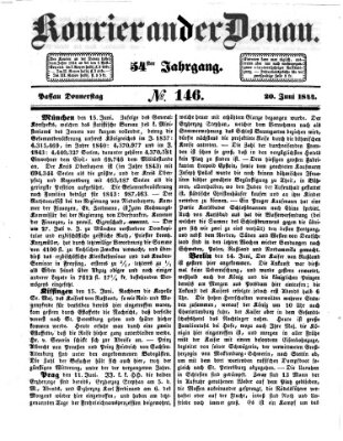 Kourier an der Donau (Donau-Zeitung) Donnerstag 20. Juni 1844