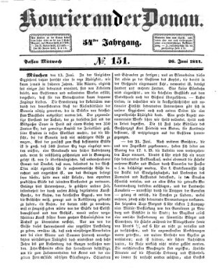 Kourier an der Donau (Donau-Zeitung) Mittwoch 26. Juni 1844