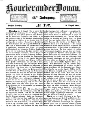 Kourier an der Donau (Donau-Zeitung) Dienstag 13. August 1844