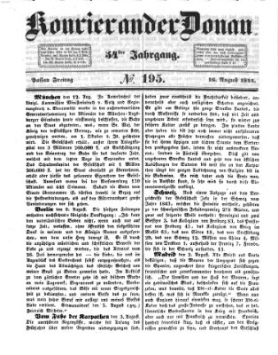 Kourier an der Donau (Donau-Zeitung) Freitag 16. August 1844