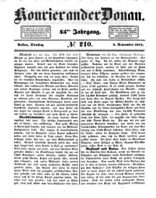 Kourier an der Donau (Donau-Zeitung) Dienstag 3. September 1844