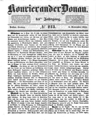 Kourier an der Donau (Donau-Zeitung) Freitag 6. September 1844