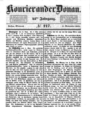 Kourier an der Donau (Donau-Zeitung) Mittwoch 11. September 1844