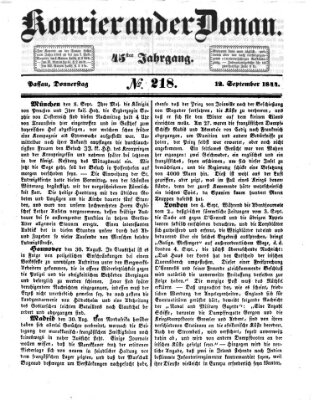 Kourier an der Donau (Donau-Zeitung) Donnerstag 12. September 1844