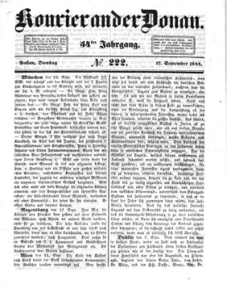 Kourier an der Donau (Donau-Zeitung) Dienstag 17. September 1844