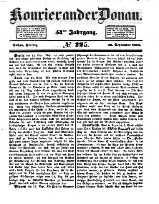 Kourier an der Donau (Donau-Zeitung) Freitag 20. September 1844