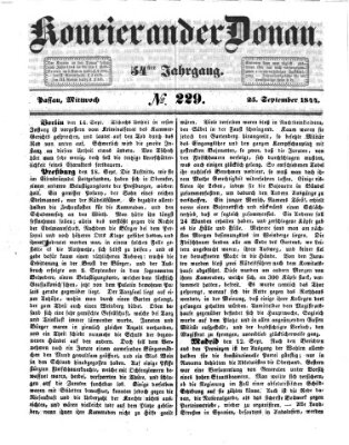 Kourier an der Donau (Donau-Zeitung) Mittwoch 25. September 1844