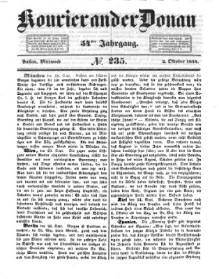 Kourier an der Donau (Donau-Zeitung) Mittwoch 2. Oktober 1844