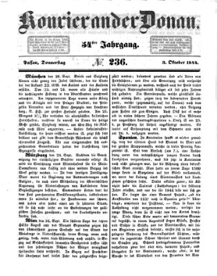 Kourier an der Donau (Donau-Zeitung) Donnerstag 3. Oktober 1844