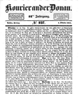 Kourier an der Donau (Donau-Zeitung) Freitag 4. Oktober 1844