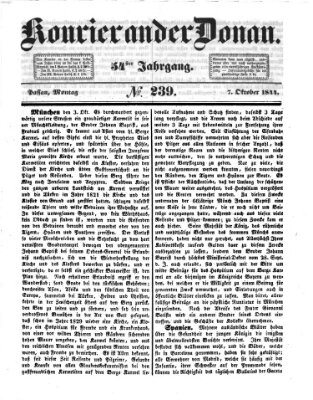 Kourier an der Donau (Donau-Zeitung) Montag 7. Oktober 1844